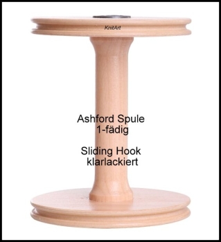 Ashford Spule 1-fädig für Sliding Hook Joy / Kiwi, klarlackiert